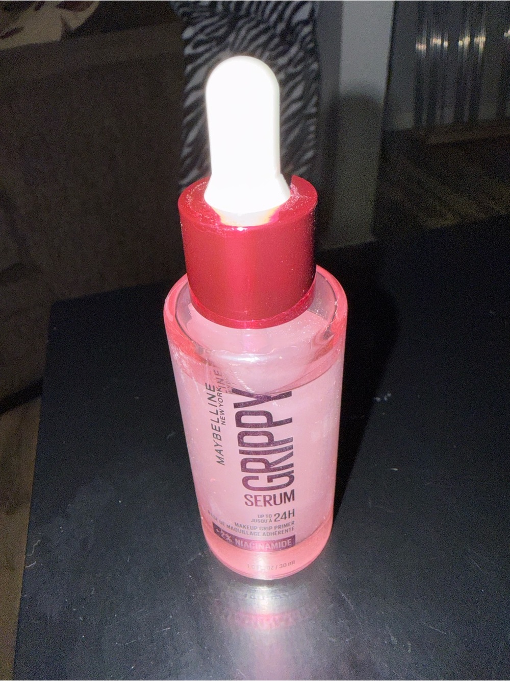 Maybelline Grippy Serum Primer in Pink Bottle with Red Cap